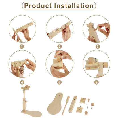 Adjustable Wooden Embroidery Stand With 360 Rotating Hoop HandsFree Cross Stitch Holder For Beech W 3