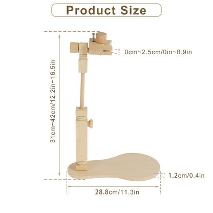 Adjustable Wooden Embroidery Stand With 360 Rotating Hoop HandsFree Cross Stitch Holder For Beech W 5