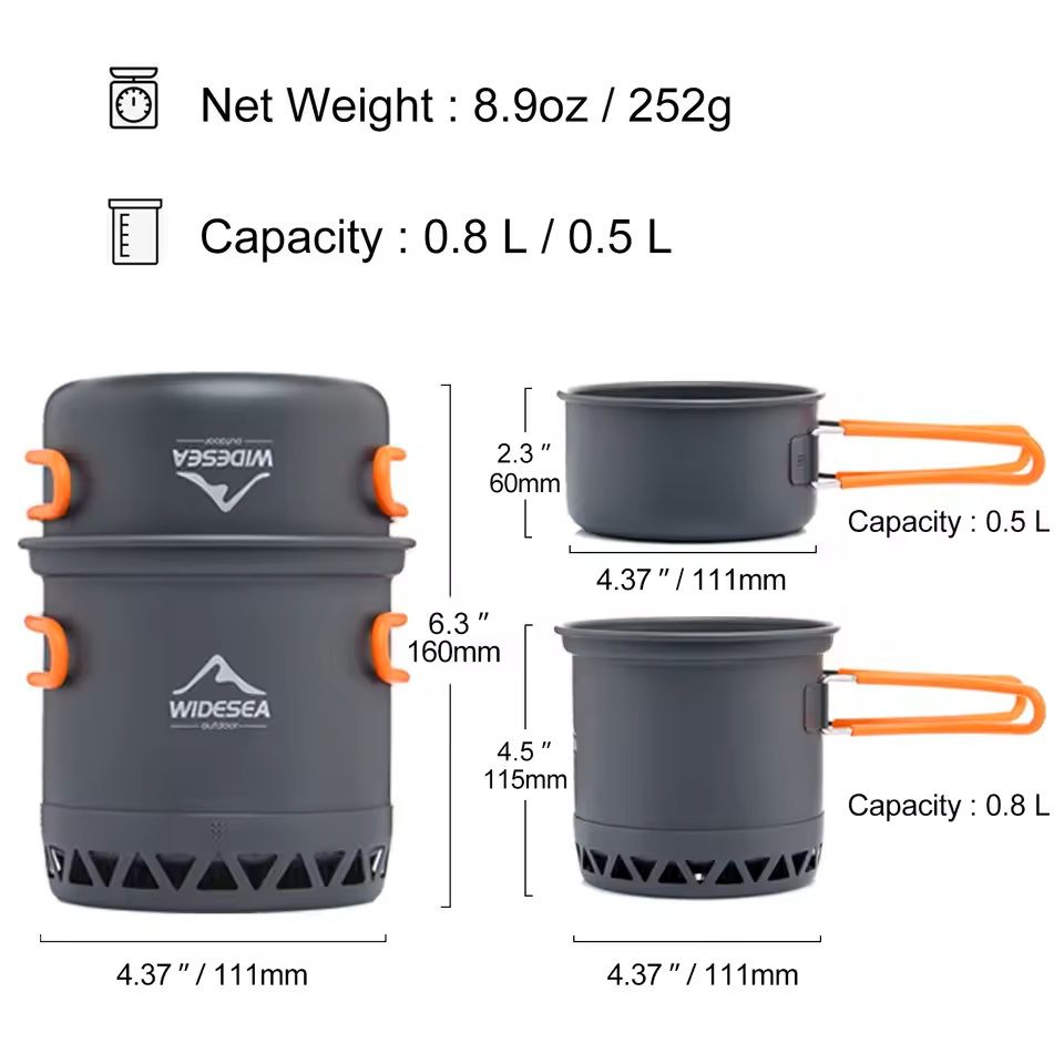 Camping Cookware Set Outdoor Pot Kettle Tableware Kit 1