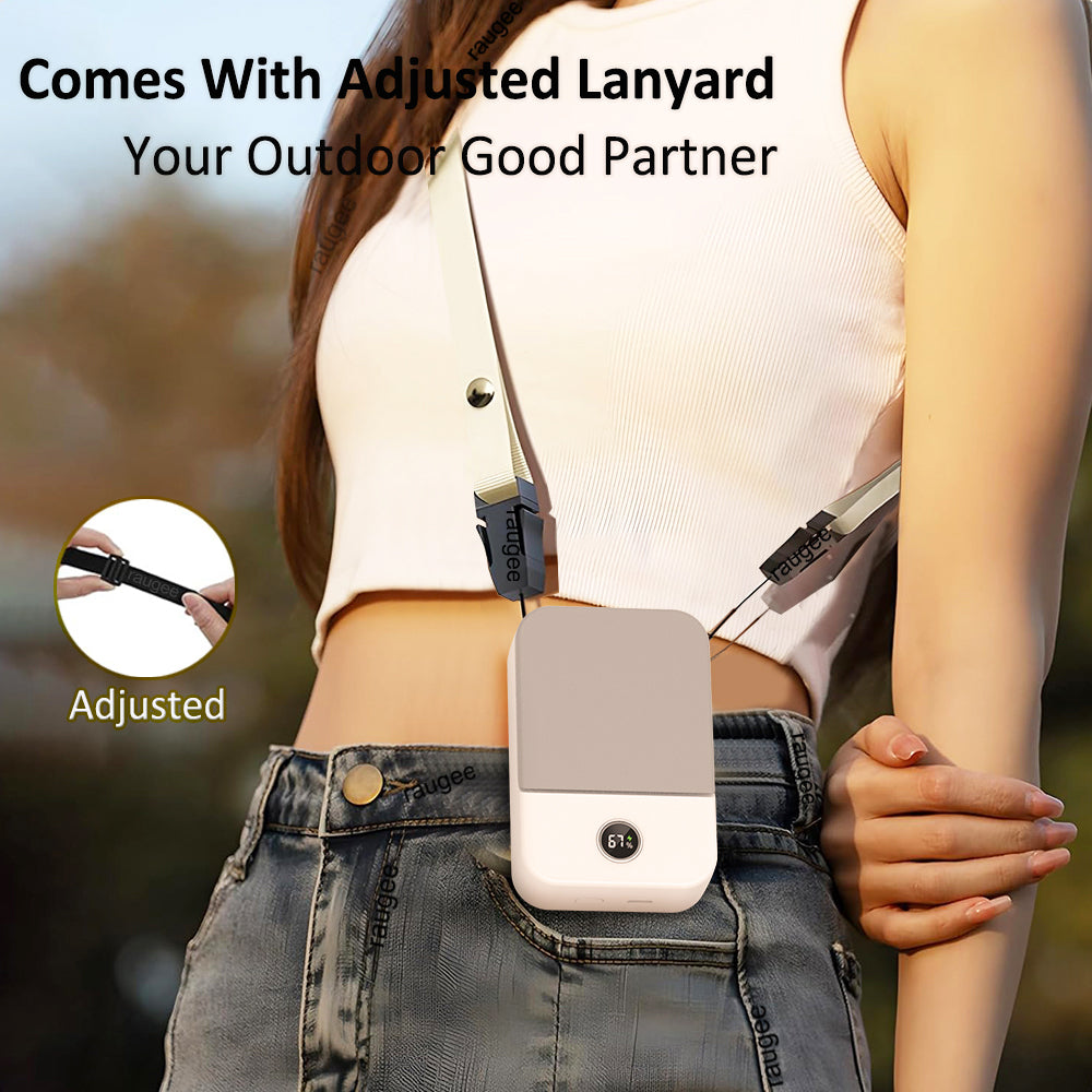 Mini USB Rechargeable Waist Clip Fan, Portable Hanging Neck Fan for Outdoor Work, Travel, and Personal Cooling