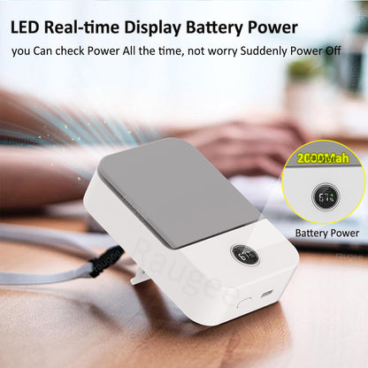 Mini USB Rechargeable Waist Clip Fan, Portable Hanging Neck Fan for Outdoor Work, Travel, and Personal Cooling