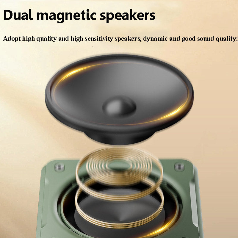 Mini Digital FM Radio HD Display Bluetooth Speaker Portable Voice Amplifier with USB TF Card Slot & Removable Battery