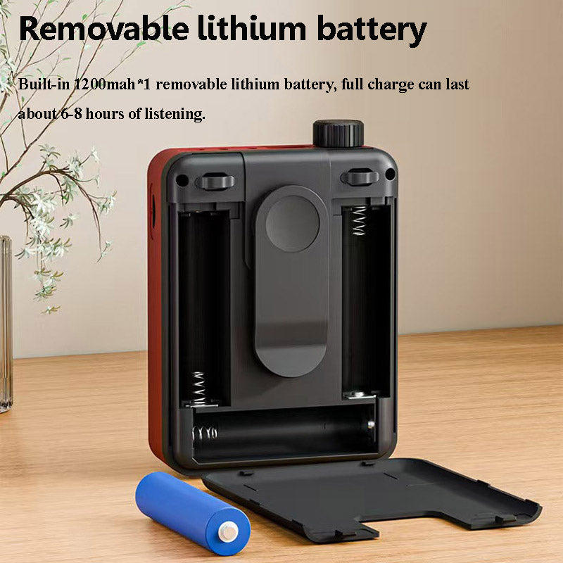 Mini Digital FM Radio HD Display Bluetooth Speaker Portable Voice Amplifier with USB TF Card Slot & Removable Battery