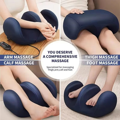 Electric Foot Leg Massager with Shiatsu Kneading Roller & Heating Therapy Hot Compression