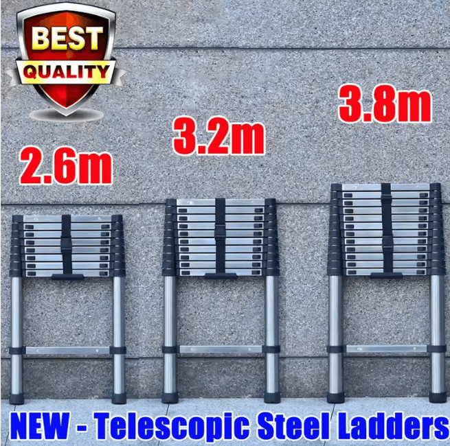 Heavy Duty Telescopic Loft Ladder 26M to 5M Multipurpose Folding Ladder for Home and Work