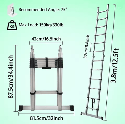 Heavy Duty Telescopic Loft Ladder 26M To 5M Multipurpose Folding Ladder For Home And Work 6