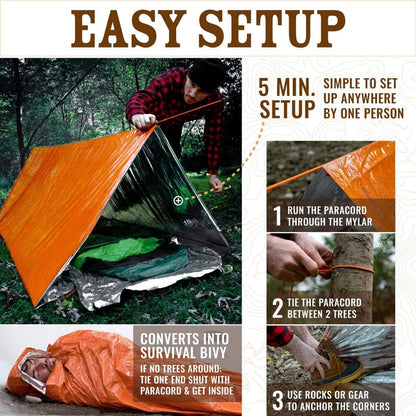 2 Person Emergency Tent Casa De Waterproof Camping Travel Shelter Pergola Family Campaign House Tourist Tents Outdoor
