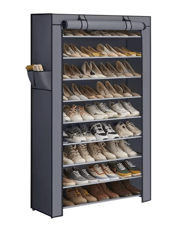Songmics 9 Tier Shoe Rack With Dustproof Cover For Entryway Shoe Storage And Organization 6