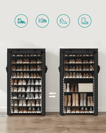 Songmics 9 Tier Shoe Rack With Dustproof Cover For Entryway Shoe Storage And Organization 1