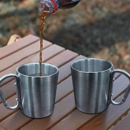 Outdoor Mountaineering Button Water Cup, Portable Stainless Steel Travel Mug for Camping, Hiking & Sports