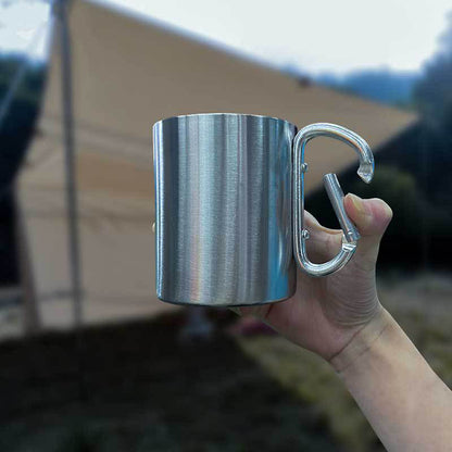 Outdoor Mountaineering Button Water Cup, Portable Stainless Steel Travel Mug for Camping, Hiking & Sports