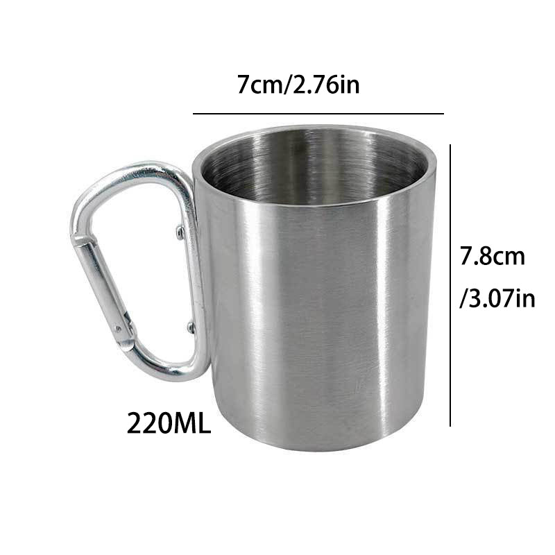 Outdoor Mountaineering Button Water Cup, Portable Stainless Steel Travel Mug for Camping, Hiking & Sports