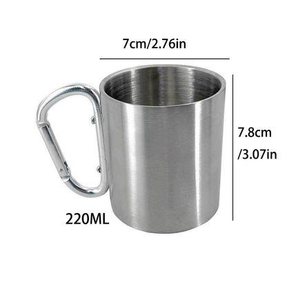 Outdoor Mountaineering Button Water Cup, Portable Stainless Steel Travel Mug for Camping, Hiking & Sports