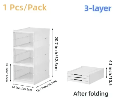 6 Layer Stackable Shoe Storage Box With Transparent Doors For Sneaker And High Top Organization 2