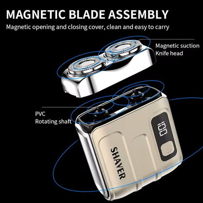 Mini Travel Electric Shaver Rechargeable Rotary Beard Trimmer 3