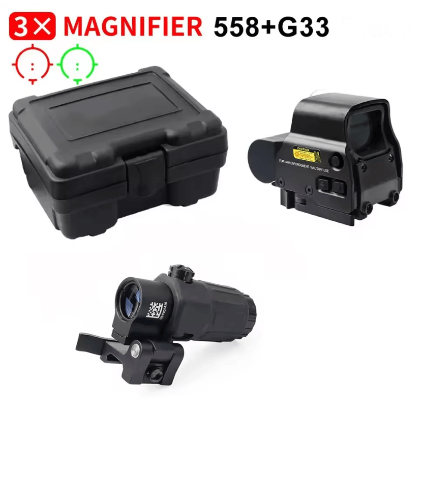 Tactical 558 Red Dot Holographic Sight With G43 Magnifier And Quick Detach Mount For Hunting And Ai 4