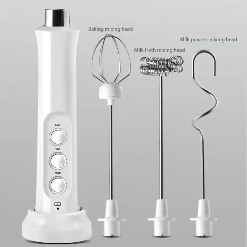 3 In 1 Rechargeable Milk Frother Handheld Coffee Foam Maker 2
