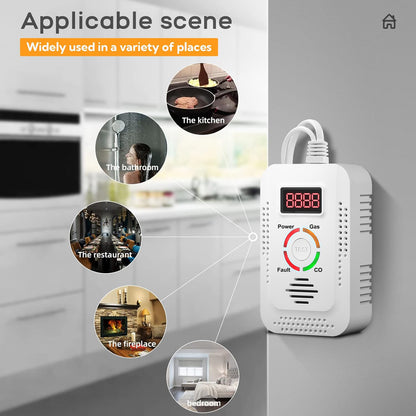 2 In1 CO And Natural Gas Leak Detector Alarm Carbon Monoxide  Combustible Gas Monitor For Methane L 2