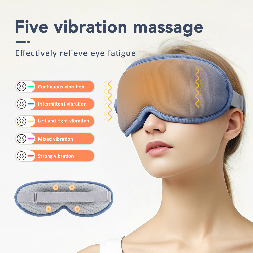 3D Sleep Eye Mask Hot Steam  Vibration Eye Massager Electrical Temperature Control Blindfold For Re 2