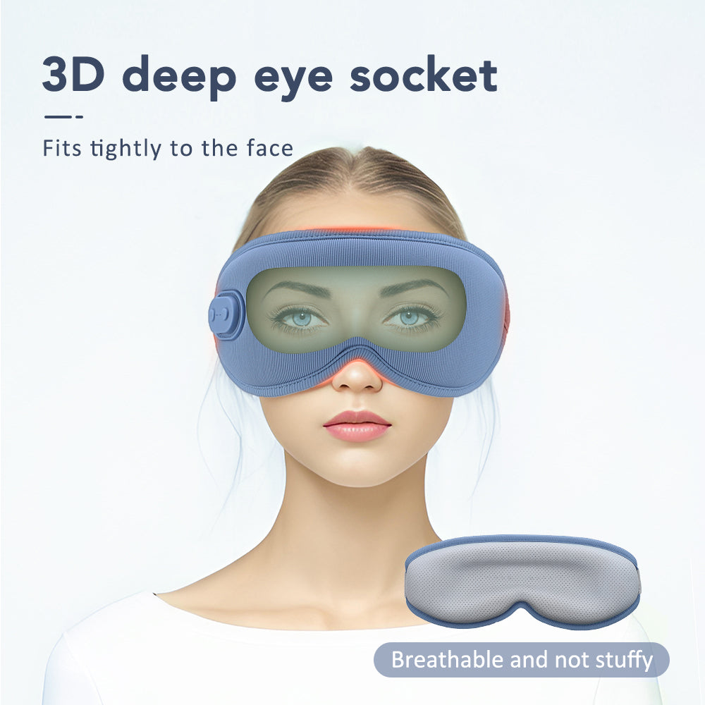 3D Sleep Eye Mask Hot Steam  Vibration Eye Massager Electrical Temperature Control Blindfold For Re 4