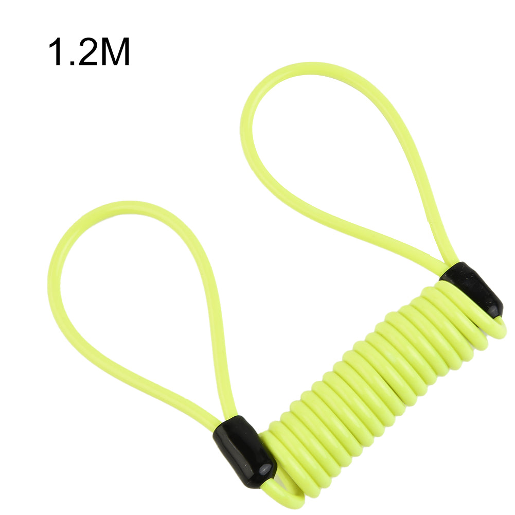 Motorcycle Disc Lock Reminder Cable 1.2M Anti Thief Brake Lock Alarm Coil Tether for Motorbike Wheel Security Handgrip