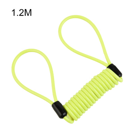 Motorcycle Disc Lock Reminder Cable 1.2M Anti Thief Brake Lock Alarm Coil Tether for Motorbike Wheel Security Handgrip