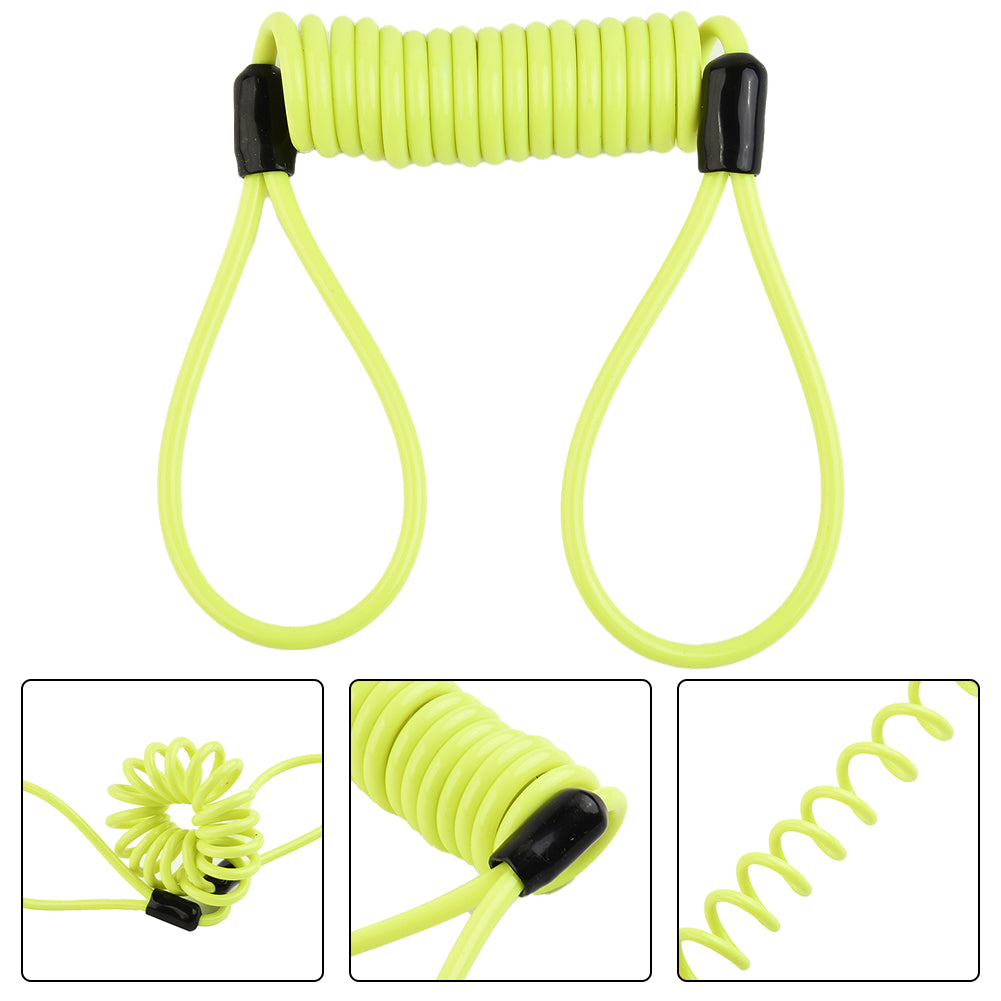 Motorcycle Disc Lock Reminder Cable 1.2M Anti Thief Brake Lock Alarm Coil Tether for Motorbike Wheel Security Handgrip