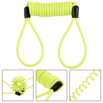 Motorcycle Disc Lock Reminder Cable 1.2M Anti Thief Brake Lock Alarm Coil Tether for Motorbike Wheel Security Handgrip