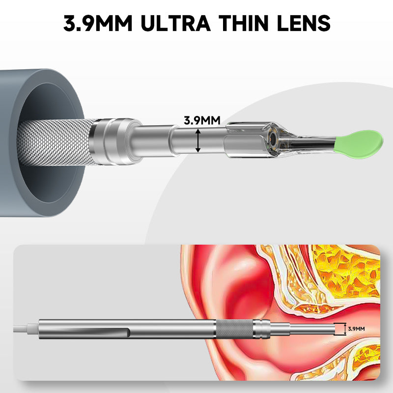Digital Otoscope HD Ear Picker with 6 LED Ear Camera, Ear Wax Removal Tool & Cleaning Stick for Child & Adults