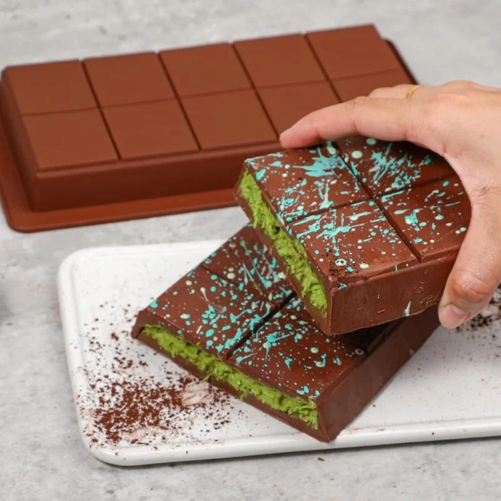 Silicone Chocolate Bar Moulds, Easy Release, Break Apart Wax Melt Tray for Protein, Energy Bars & Custom Handmade Gift