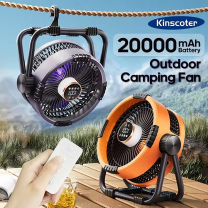 6 in 1 Camping Fan Rechargeable Ceiling Fan with LED Light and Power Bank