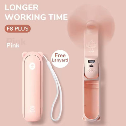 3 In 1 Portable Handheld Fan With Power Bank And Flashlight 10