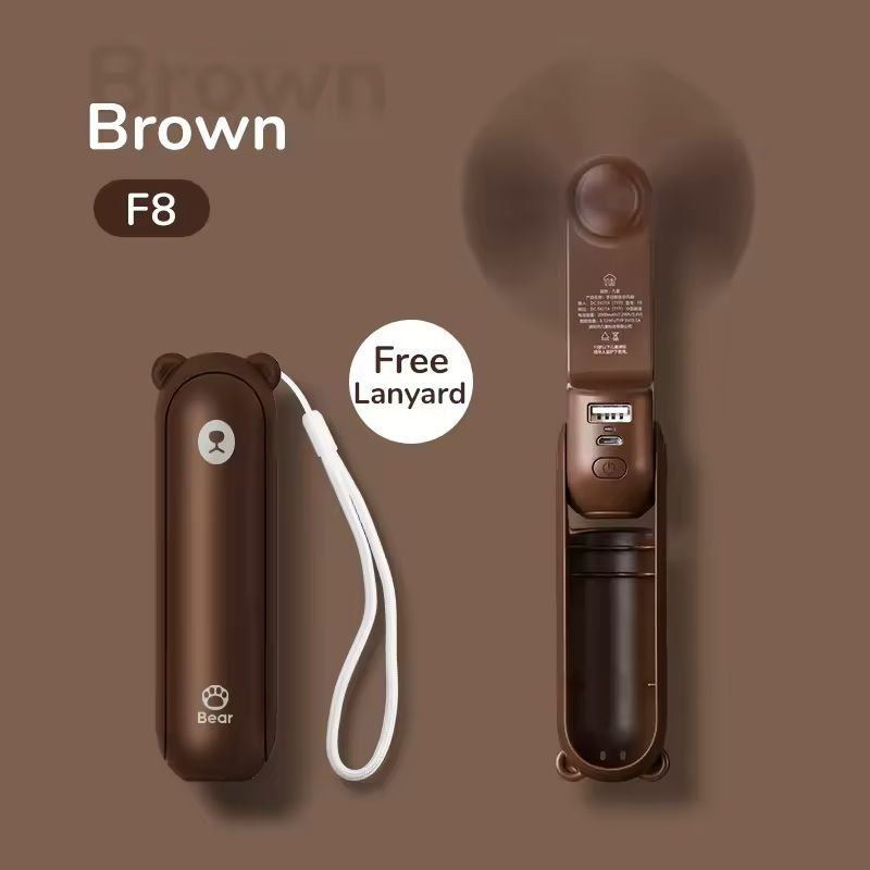 3 In 1 Portable Handheld Fan With Power Bank And Flashlight 11