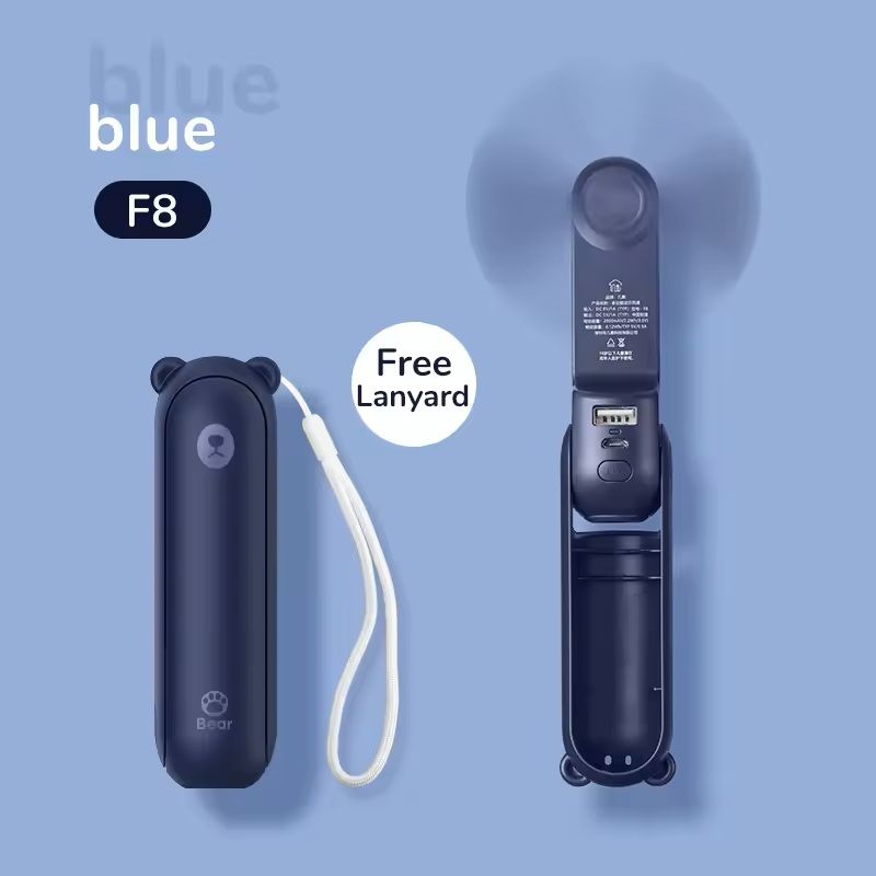 3 In 1 Portable Handheld Fan With Power Bank And Flashlight 13