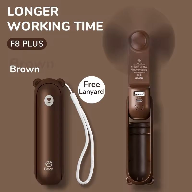 3 In 1 Portable Handheld Fan With Power Bank And Flashlight 14
