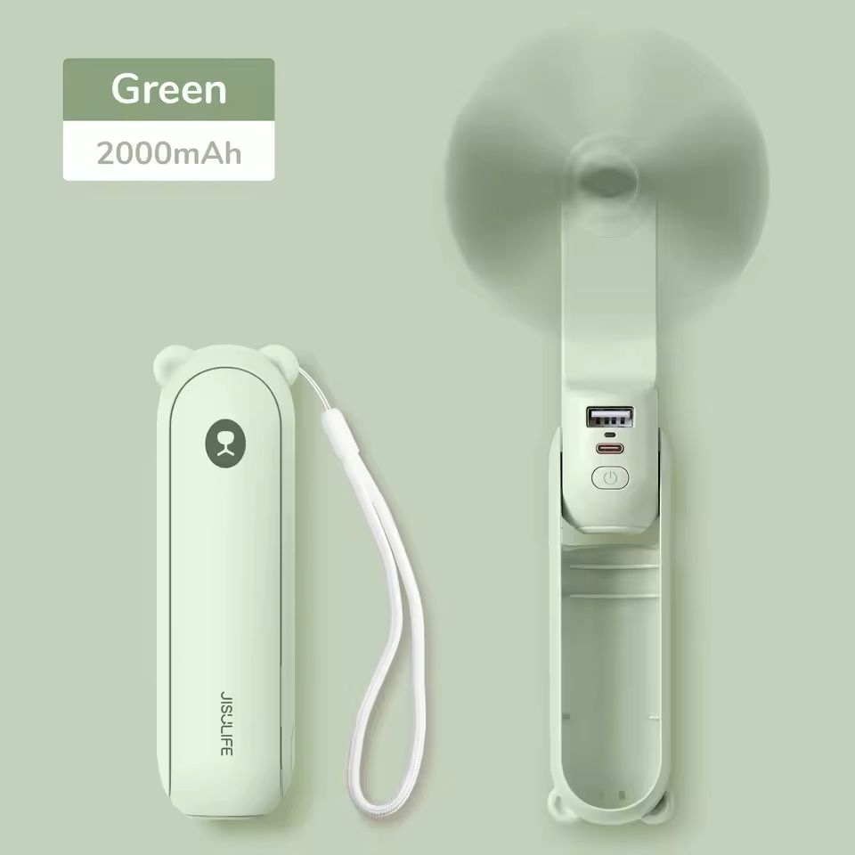 3 In 1 Portable Handheld Fan With Power Bank And Flashlight 8