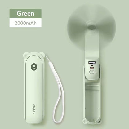 3 In 1 Portable Handheld Fan With Power Bank And Flashlight 8
