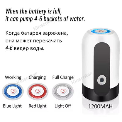 Portable Electric Water Dispenser USB Rechargeable For 5 Gallon Bottles 3