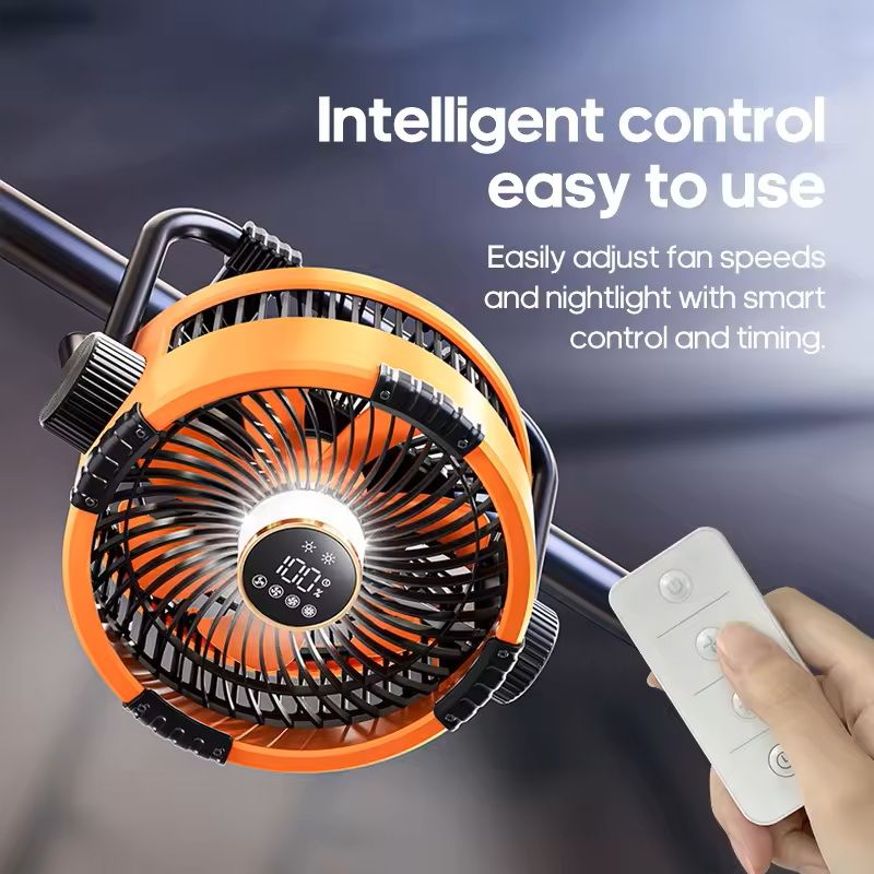 6 In 1 Camping Fan Rechargeable 20000mAh With LED Light And Power Bank 3