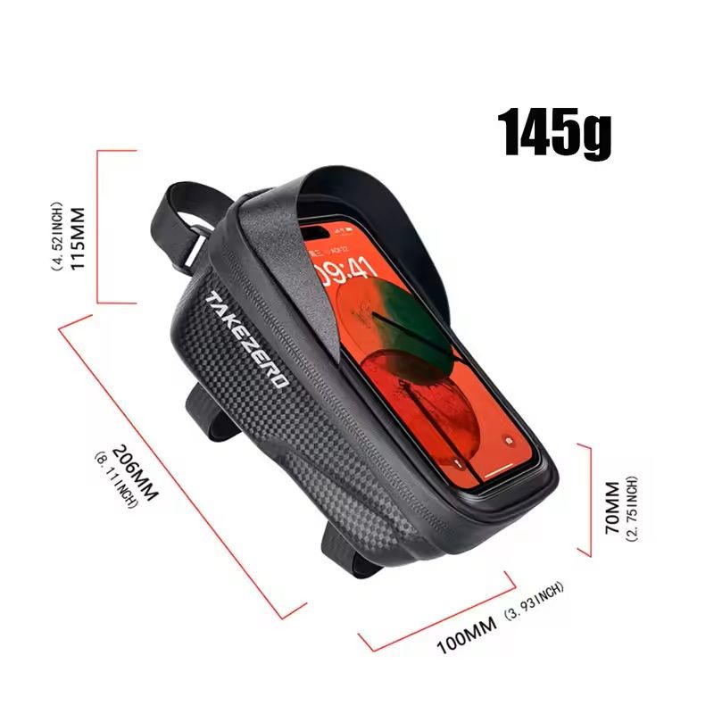 Mountain Bike Front Bar Bag Hard Shell Handlebar Phone Storage 4