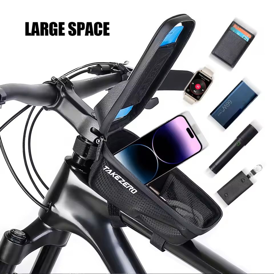 Mountain Bike Front Bar Bag Hard Shell Handlebar Phone Storage
