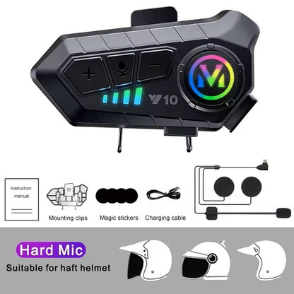 Motorcycle Helmet Bluetooth Headset Waterproof With Long Battery Life 6