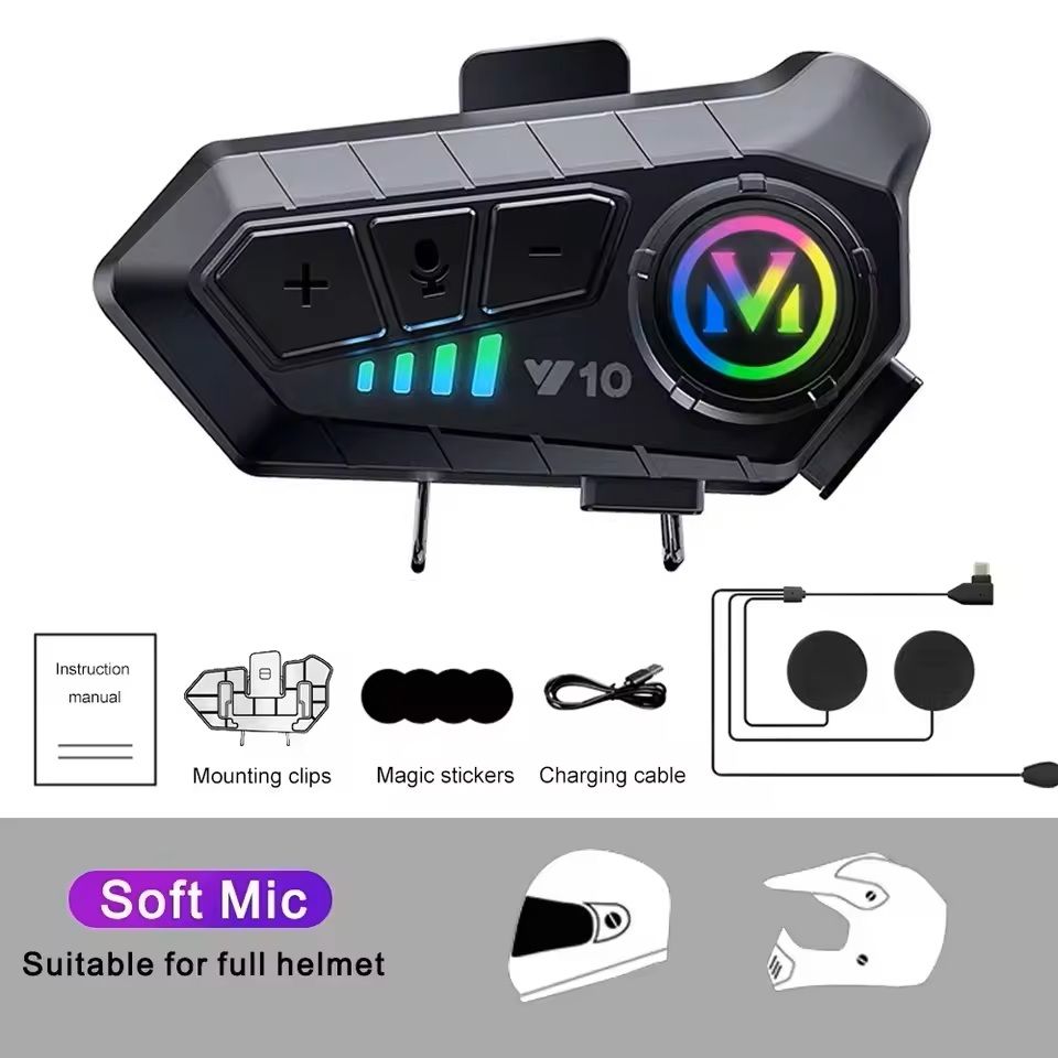 Motorcycle Helmet Bluetooth Headset Waterproof With Long Battery Life 7
