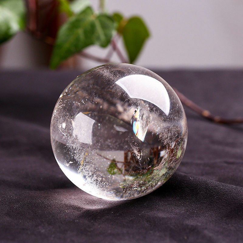 Natural Clear Quartz Crystal Ball  2832mm Healing Stone With Wooden Stand For Meditation  Home Deco 1