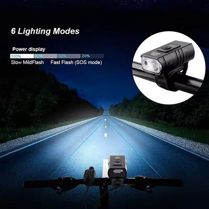 USB Rechargeable Bike Light Set Front LED Headlight And Taillight 1