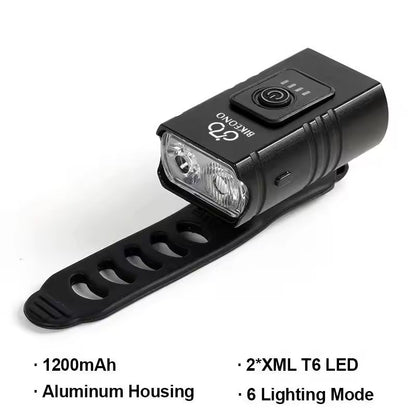 USB Rechargeable Bike Light Set Front LED Headlight And Taillight 6