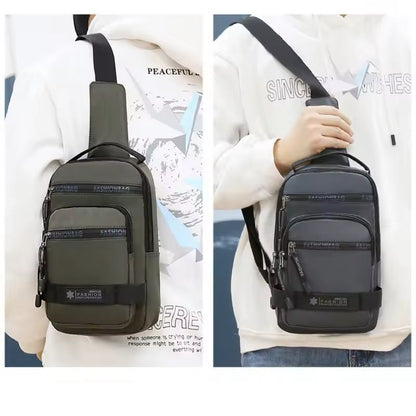 Mens Large Capacity Chest Bag Lightweight Nylon Crossbody Backpack 1