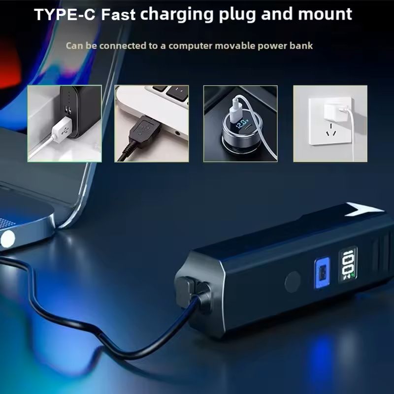 Rechargeable Bike Headlight TypeC USB Powerful Front Handlebar Light 4