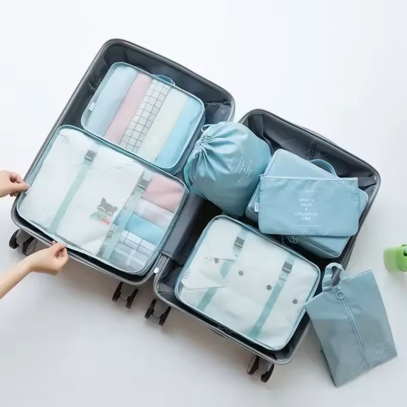 7 Piece Travel Packing Cubes Set With Shoe Bag And Pouches 1
