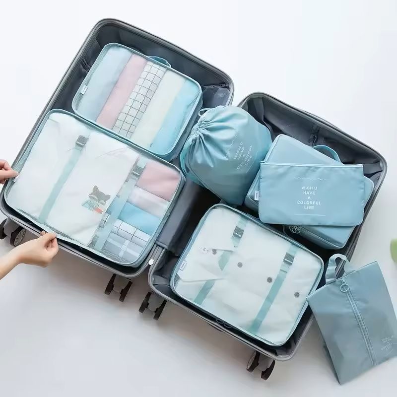 7 Piece Travel Packing Cubes Set With Shoe Bag And Pouches 10